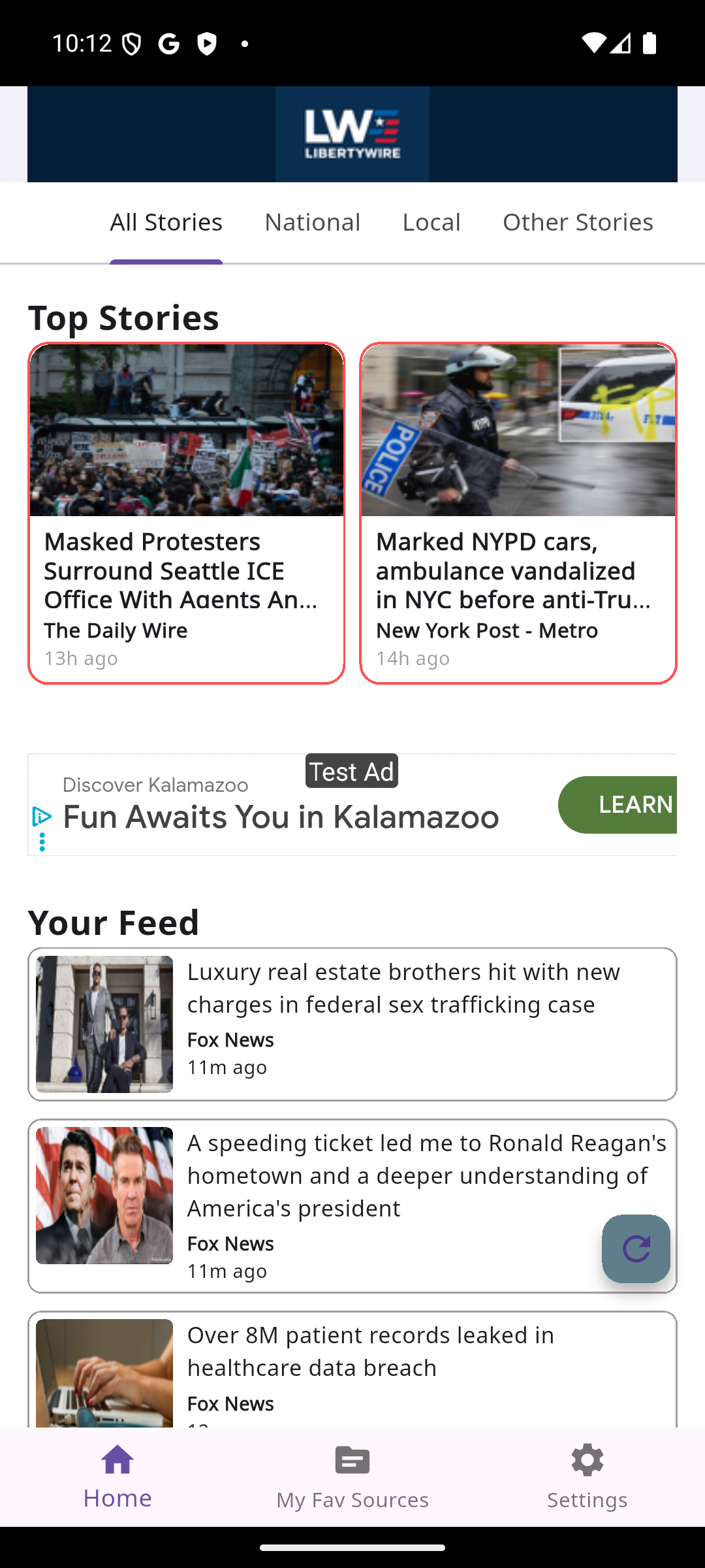 Liberty Wire Mobile Main Feed