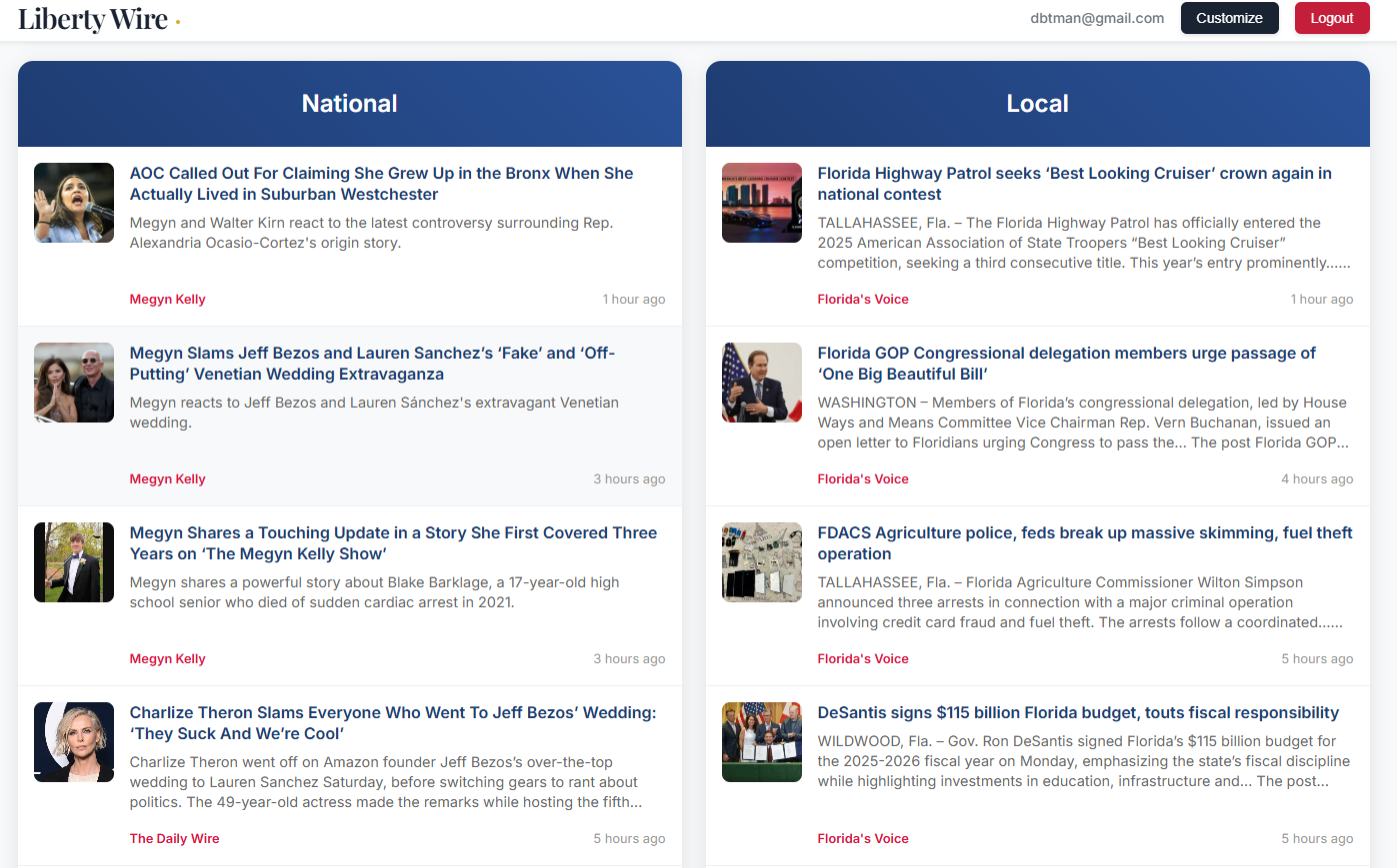 Liberty Wire National & Local Feeds